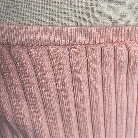 Pink Color Knit Stretchy Ribbed Ruffle Tube Top Size Small - Picture 10 of 15